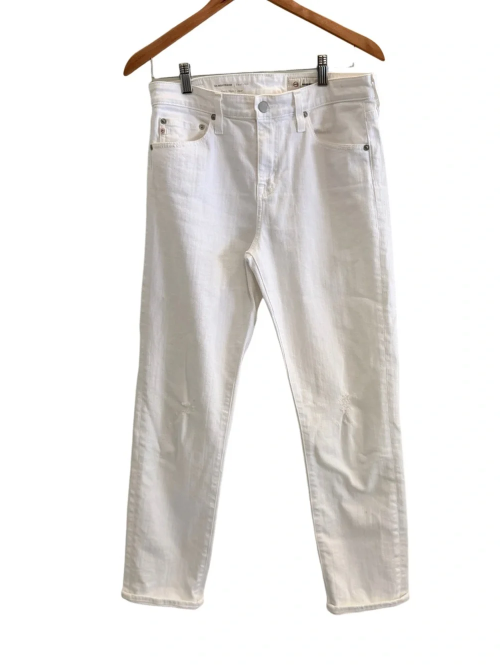 AG ADRIANO GOLDSCHMIED Ex-Boyfriend Slouchy Slim Jeans White Size 27